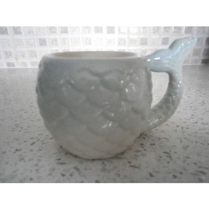 Two Fun Pale Blue Mermaid Tail Eggcups / Egg Cups