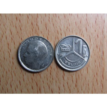 Belgium 1990 1 Frank Belgie (Dutch - Flemish Text) Coin