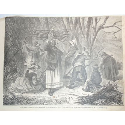 Colored People Gathering Fire-wood - Winter Scene In Virginia - 1868 Harper's W