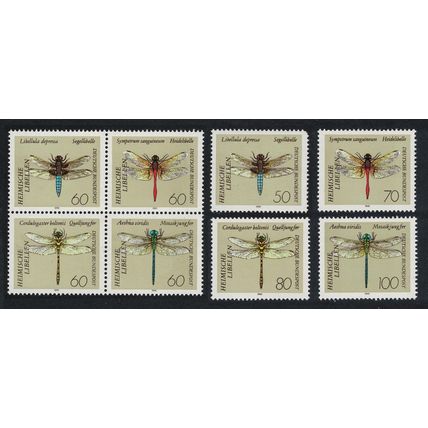 Germany Dragonflies 8v 1991 Def SG#2397-2404 MI#1545-1552