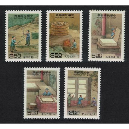 Taiwan Traditional Paper Making 5v 1994 MNH SG#2172-2176