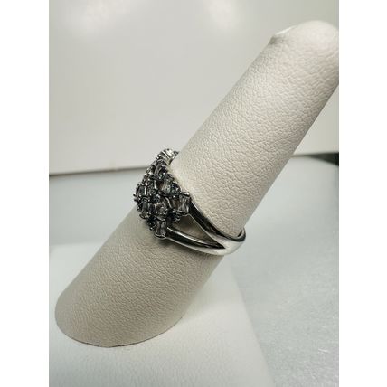Bomb Party Sz7 Revealed BP Ring Jewelry RBP Rainbow/Colorless Clusters Rhodium P