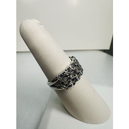 Bomb Party Sz7 Revealed BP Ring Jewelry RBP Rainbow/Colorless Clusters Rhodium P
