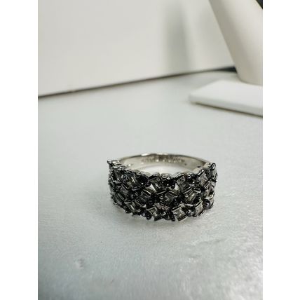 Bomb Party Sz7 Revealed BP Ring Jewelry RBP Rainbow/Colorless Clusters Rhodium P