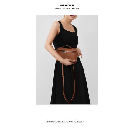 Ladies' Double Zipper Handbag Makeup Bag Brown