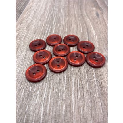 16mm Maroon Polyester Buttons 2 Hole Cardigans Knitting Replace Sewing