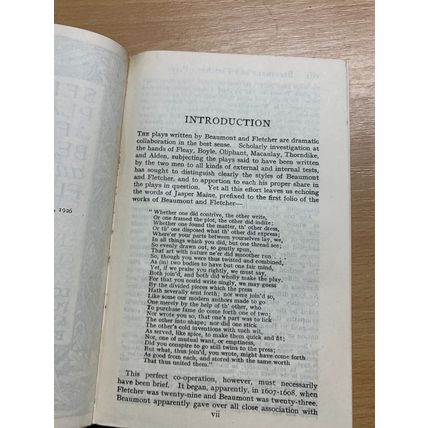 1926 "SELECT PLAYS BY FRANCIS BEAUMONT & JOHN FLETCHER" SMALL HARDBACK BOOK (P3)