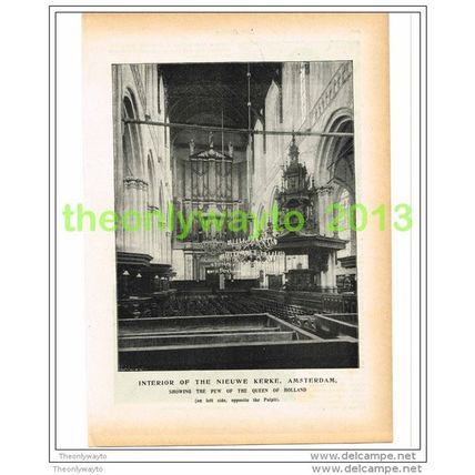 NIEUWE KERKE, AMSTERDAM, QUEEN OF HOLLAND'S PEW, THE QUIVER, Illustration, c1897