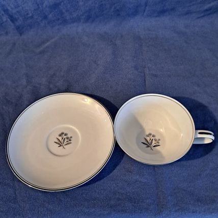 Vintage Lot 8 NORITAKE Fine China BESSIE 5788 SAUCERS & CUPS Tea Coffee Japan
