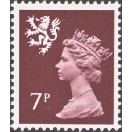 Great Britain QEII 1978 Scotland 7p Purple Brown Mounted Mint MM SG S24 stamp