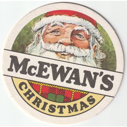 BEER MAT - McEWANS BREWERY - CHRISTMAS (EXPORT TO BELGIUM) - (Cat No 037)-(1989)