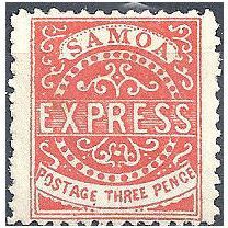 Samoa 1879 SG16 3d Vermillion Mounted Mint Forgery