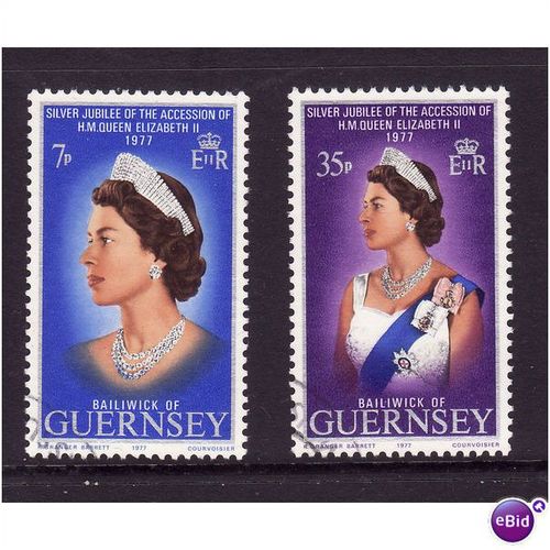 GUERNSEY 1977 SILVER JUBILEE SG 149/150 SET 2 VALS FINE USED