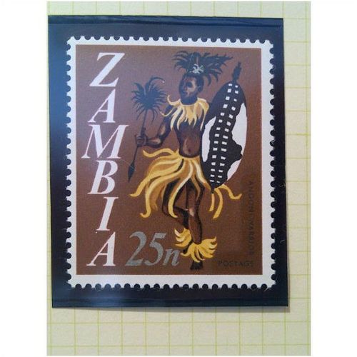 Zambia QEII 1968 25n Angoni Warrior Mounted Mint MM SG 137 Sc 47