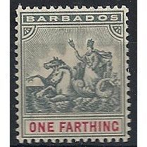Barbados 1896 SG105 1/4d Slate-Grey & Carmine Mounted Mint .. ..