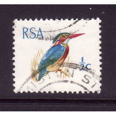 SOUTH AFRICA 1969 SG 276 1/2c AFRICAN PYGMY KINGFISHER FINE USED