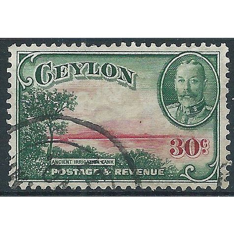 Ceylon 1935 SG376 30c Carmine & Green Fine Used.. .