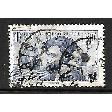 FRANCE 1934 1F.50 BLUE JACQUES CARTIER SG 522 FINE USED#