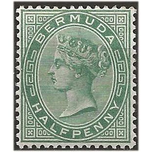 Bermuda 1892 SG21 1/2d Dull Green Wmk Crown CA Mounted Mint . .. .