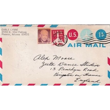 United States 1976 Phoenix AZ-Kingston on Thames UK 11C Air Mail Cover