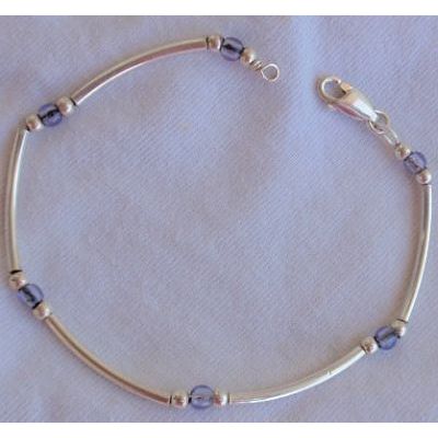 Purple blue silver bracelet