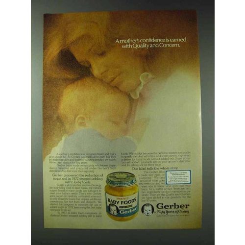 1978 Gerber Baby Food Ad - Quality and Concern