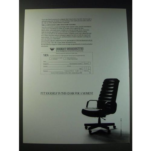 1987 Credit Guarantee Ad - Put yourself in this chair for a moment