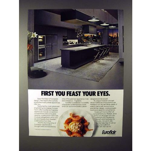 1990 Frigidair Euroflair Appliances Ad - Feast Eyes