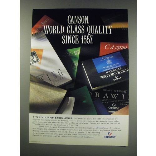 1991 Canson Paper Ad - Canson. World Class Quality since 1557