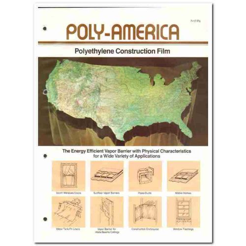 POLY-AMERICA INC 1982 Polyethylene Construction Film vintage catalog