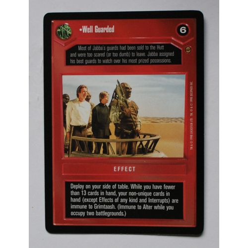 Star Wars CCG: Jabba's Palace Limited # Well Guarded (A) 1998 dark decipher