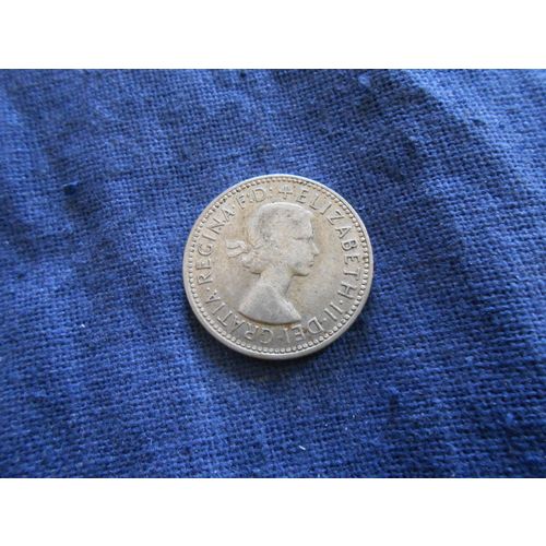 1955 .500 Silver QE.11. AUSTRALIA SILVER SHILLING COIN.