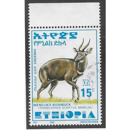 ETH 2000 15c 'MENELIKS BUSHBUCK' (LARGE) FINE USED (EBID70-168)