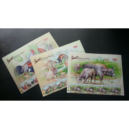 Malaysia Farm Animal 2015 Chicken Duck Ox Cow Rooster Lunar Year Stamp title MNH