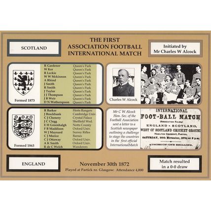 First Victorian Football International Match Scotland vs England 1872 Postcard