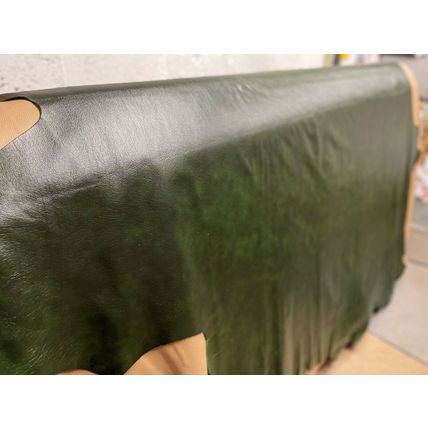 Italian Full Whole Leather Cow Hide Colour Antique Green, 48 sq ft per hide