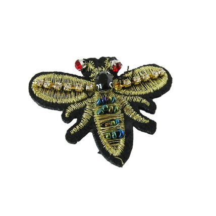 Rhinestone Bee Insect Sew On 5 cm x 4 cm Motif Badge Patches Small Badge P427