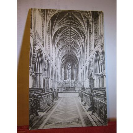 CHOIR, LICHFIELD CATHEDRAL. used antique postcard 1905 pm #