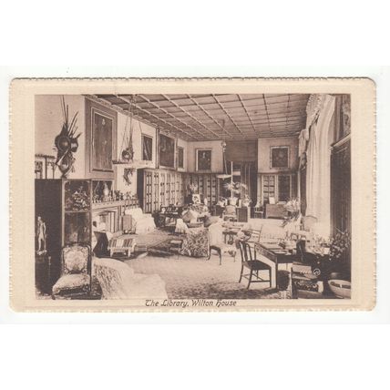 The Library Wilton House Postcard Wiltshire