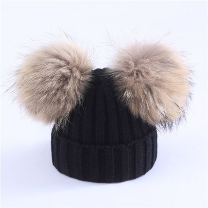 Baby Double Pom Pom Cap Beanie Hat