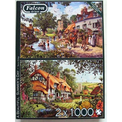 2 x 1000 piece Falcon jigsaw puzzles A Beautiful Summer's Day