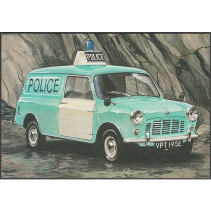 Police Minivan - Golden Era Postcard