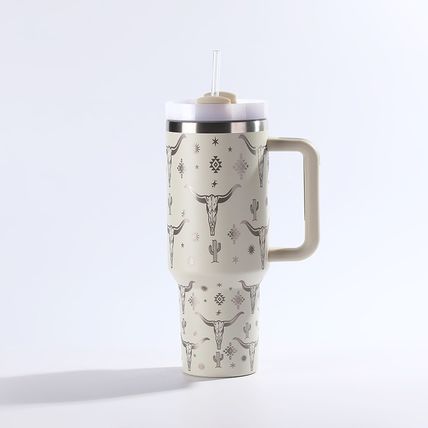 Yellowstone Pattern Stainless Steel With Straw Cup