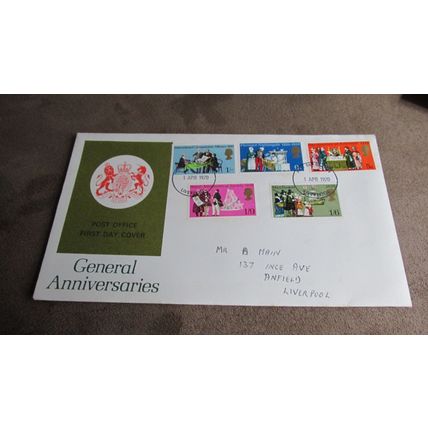 1970 GB FDC Cover - General Anniversaries - Liverpool frank