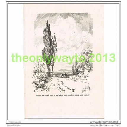 ROAD SCENE, VENCE, FRANCE, BOOK ILLUSTRATION (PRINT), 1920
