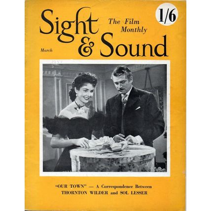 SS51-19-11 SIGHT AND SOUND 1951 Thornton Wilder JENNIFER JONES UK MAGAZINE