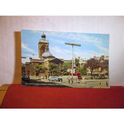 ALL SAINTS' CHURCH & WAR MEMORIAL, NORTHAMPTON unused postcard by J. Salmon =