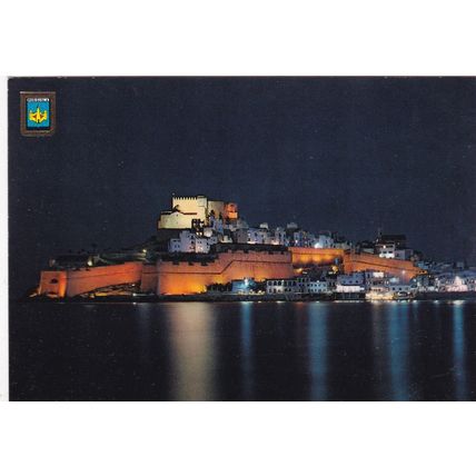 Peniscola at Night Spain Postcard unused VGC