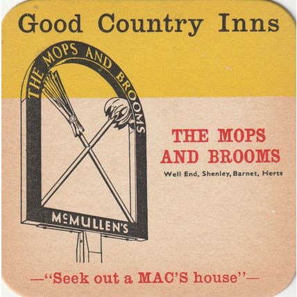 BEER MAT - McMULLEN BREWERY - THE MOPS AND BROOMS (BARNET) - (Cat 059) - (1965)