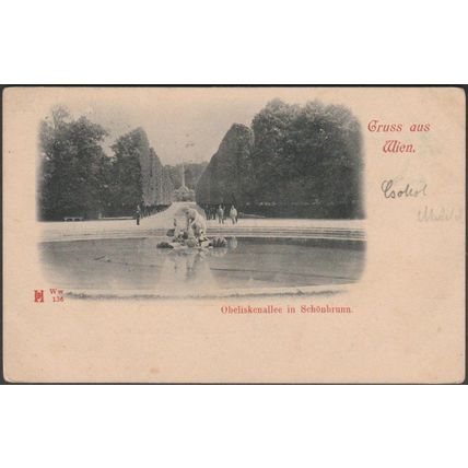 Obeliskenallee in Schönbrunn, Gruss aus Wien, 1900 - HD AK